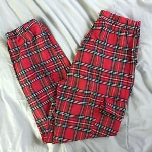 Red plaid pants